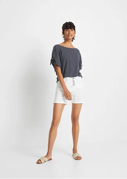 Bonprix Luftiges Shirt Gestreift - Blau - Damen