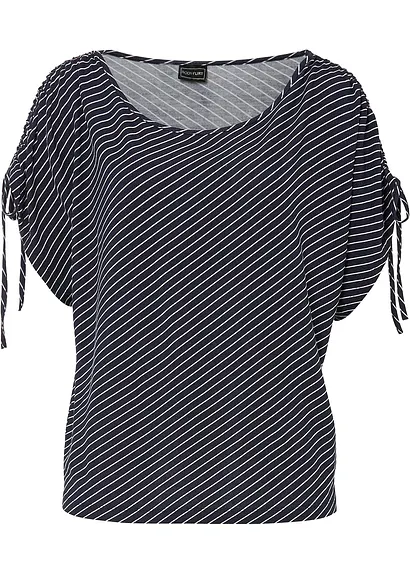 bonprix luftiges Shirt gestreift - blau - Damen