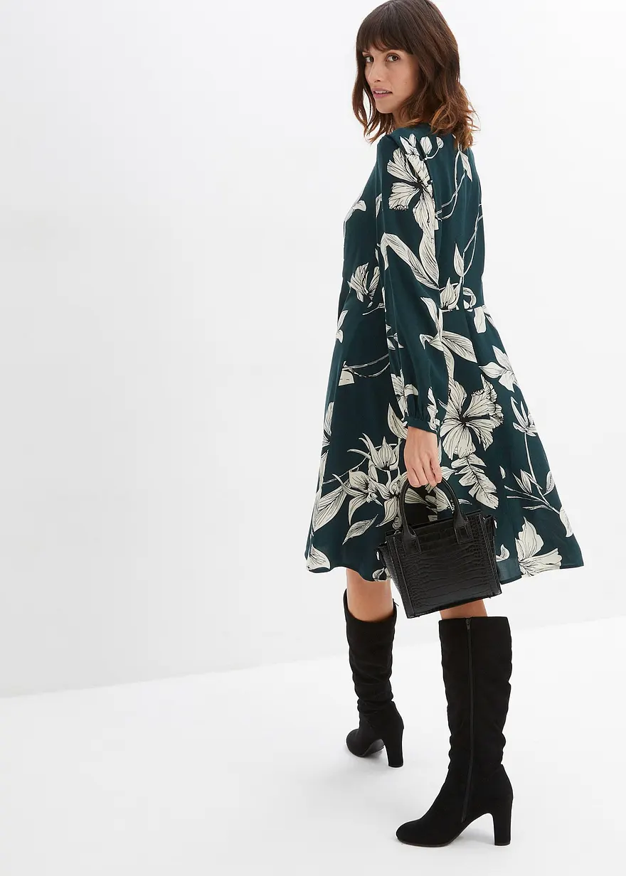 Bonprix Luftiges Viskose Kleid - Grün - Damen