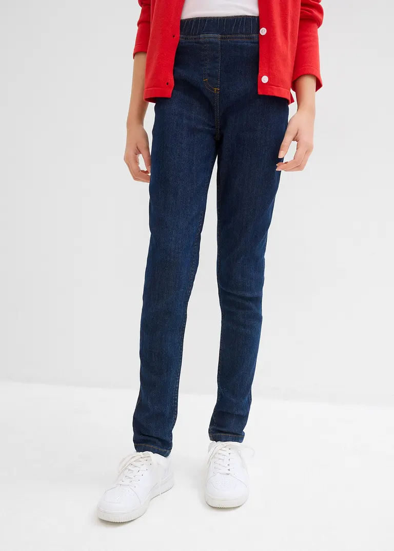 Bonprix Mädchen Jeggings Mit Gummibund - Blau - Kinder