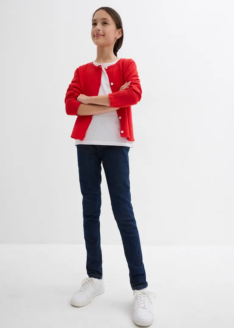 Bonprix Mädchen Jeggings Mit Gummibund - Blau - Kinder