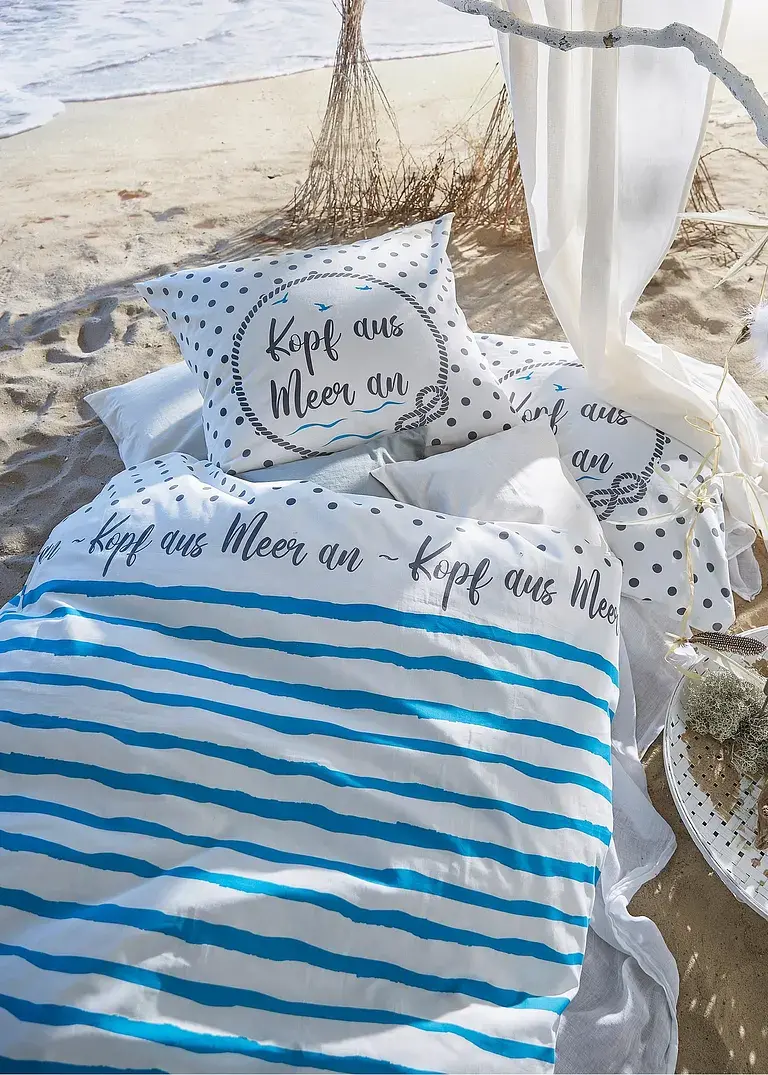Bonprix Maritime Bettwäsche Mit Spruch - Weiss Linon
