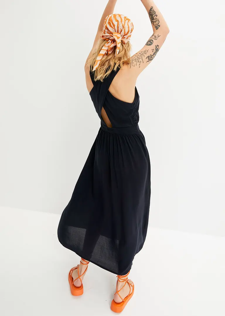 Bonprix Maxi-Kleid Mit Cut-Out - Schwarz - Damen