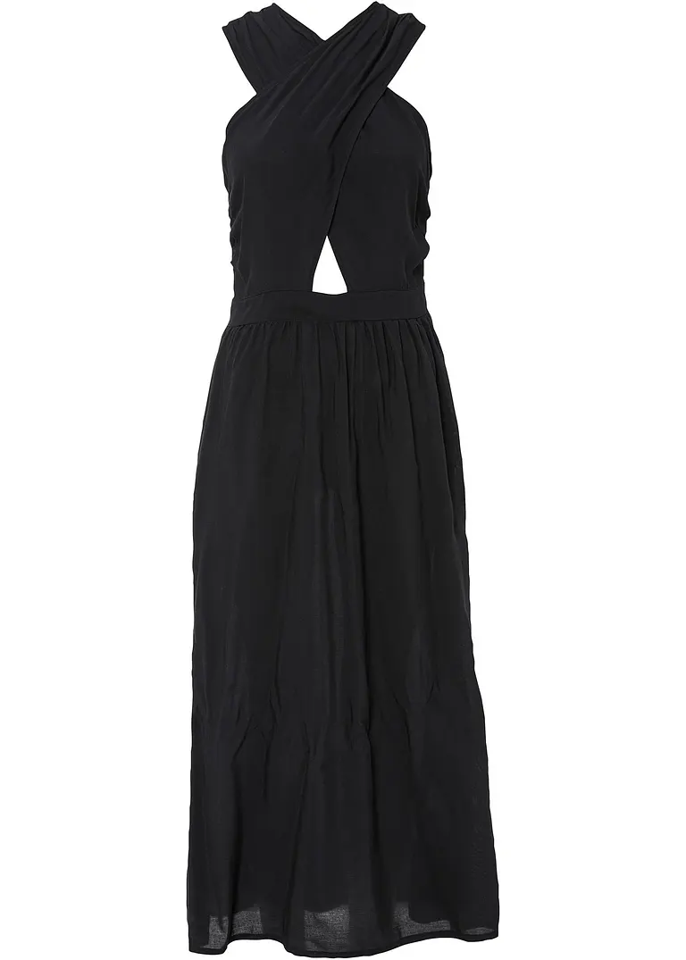 bonprix Maxi-Kleid mit Cut-Out - schwarz - Damen