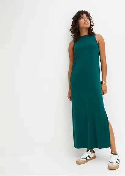 Bonprix Maxikleid Aus Modal Mit Schlitz - Grün - Damen