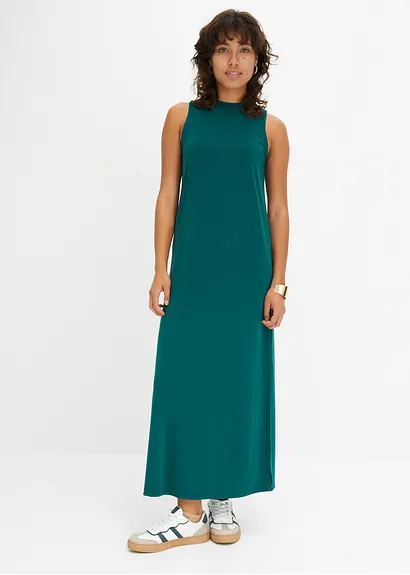 Bonprix Maxikleid Aus Modal Mit Schlitz - Grün - Damen