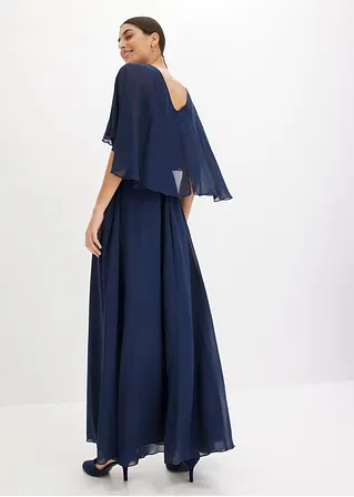Bonprix Midikleid Mit Spitzeneinsatz - Blau - Damen