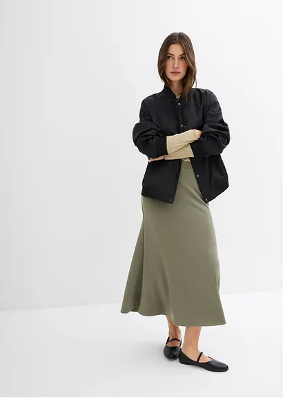 Bonprix Midirock In Voluminöser A-Linie - Grün - Damen