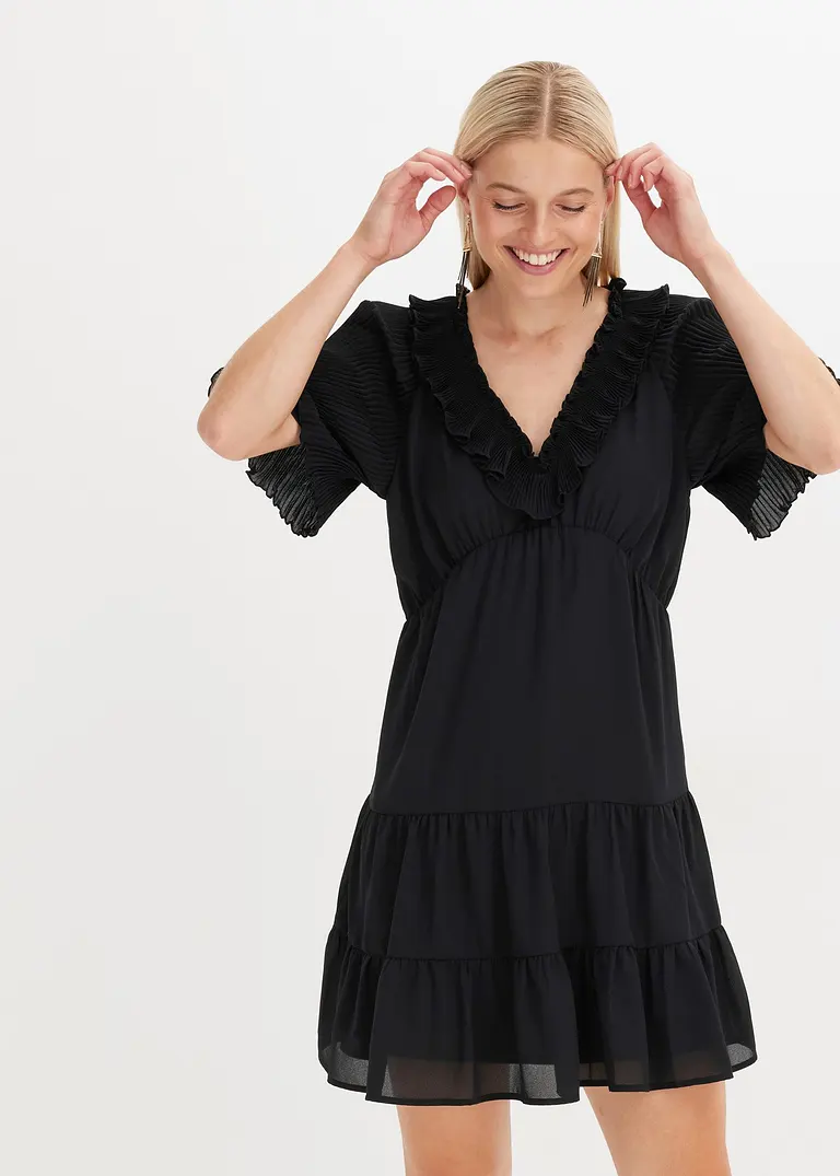 Bonprix Mit Kurzen Ärmeln - Schwarz - Damen