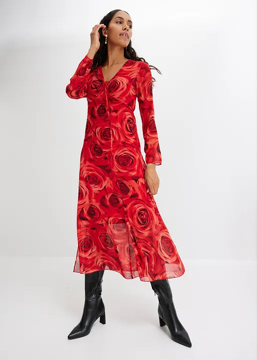 Bonprix Mit Langen Ärmeln - Rot - Damen