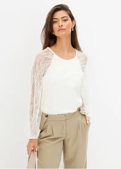 Bonprix Mit Langen Ärmeln - Weiß - Damen