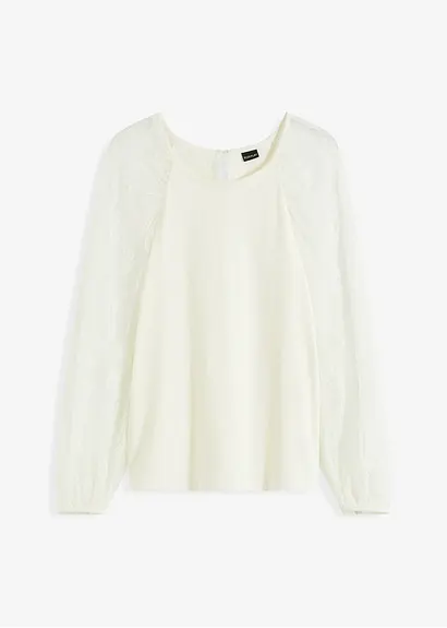 bonprix mit langen Ärmeln - weiß - Damen