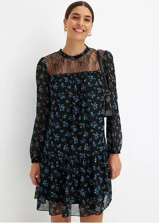 Bonprix Mit Spitze Am Kragen - Schwarz - Damen