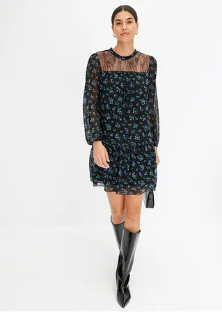 Bonprix Mit Spitze Am Kragen - Schwarz - Damen