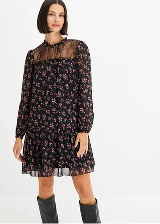 Bonprix Mit Spitze Am Kragen - Schwarz - Damen