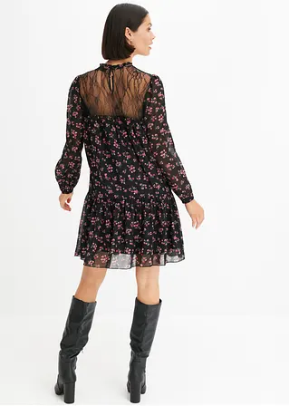 Bonprix Mit Spitze Am Kragen - Schwarz - Damen