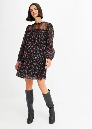 Bonprix Mit Spitze Am Kragen - Schwarz - Damen