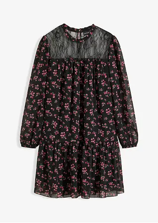 bonprix mit Spitze am Kragen - schwarz - Damen