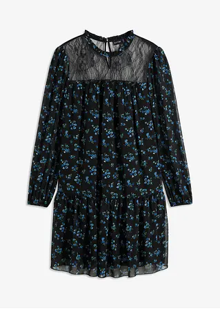 bonprix mit Spitze am Kragen - schwarz - Damen