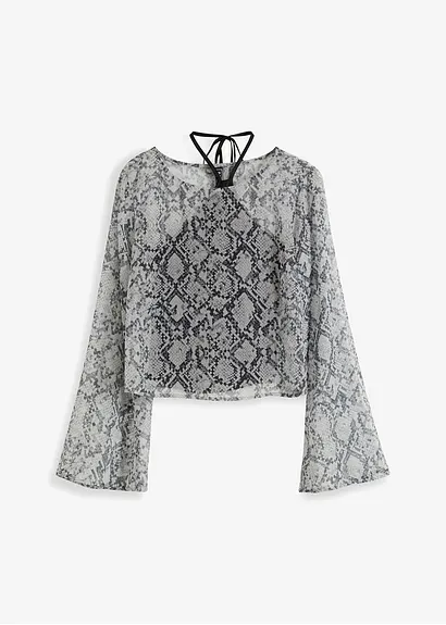 bonprix Modern bedrucktes Blusenshirt - beige - Damen