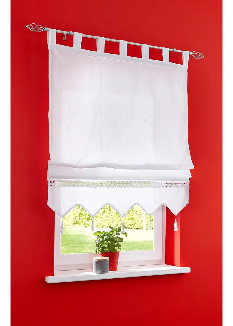 Bonprix Modern Und Mit Häkelkante - Weiß Schlaufen