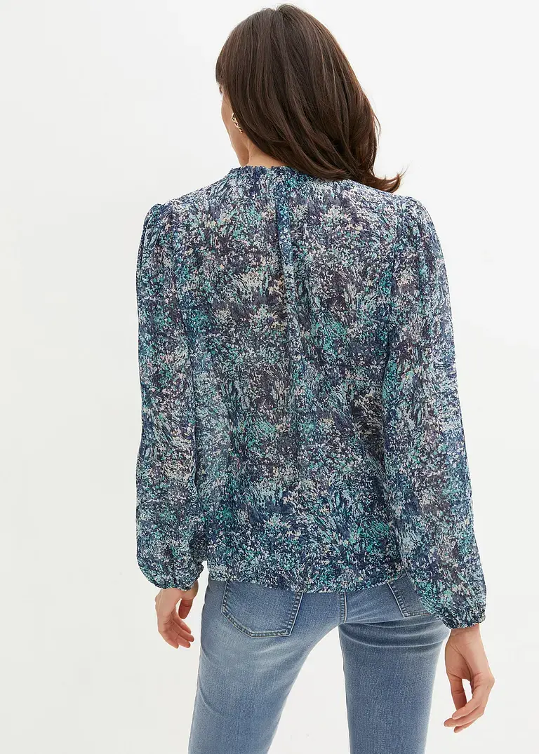 Bonprix Moderne Bluse Mit Bindeband - Blau - Damen