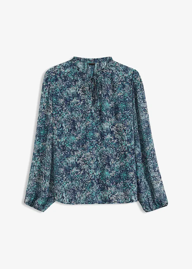 bonprix Moderne Bluse mit Bindeband - blau - Damen