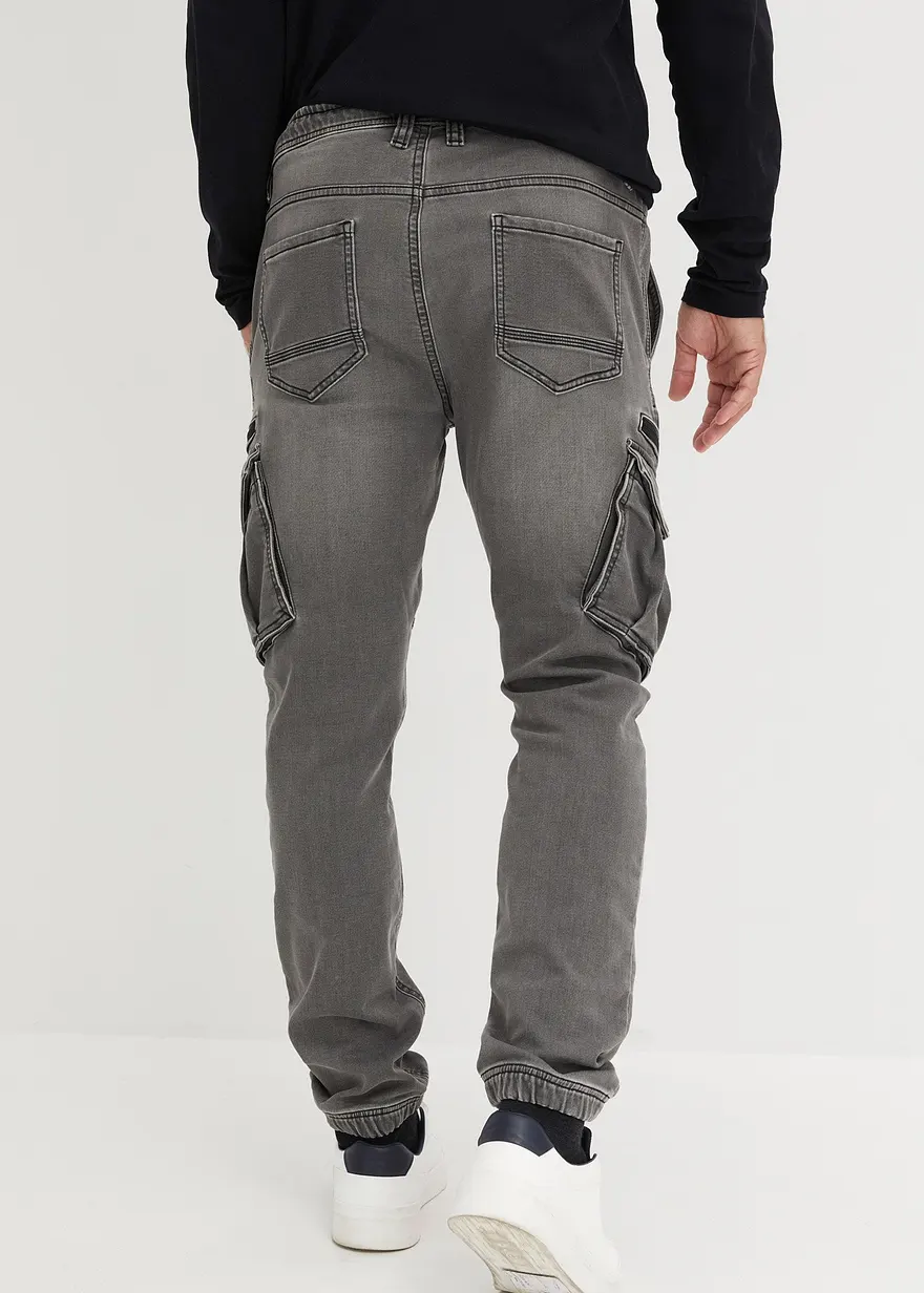 Bonprix Moderne Cargo-Sweatjeans - Grau - Herren