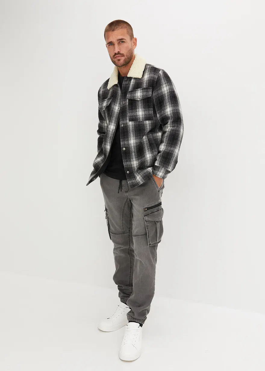 Bonprix Moderne Cargo-Sweatjeans - Grau - Herren