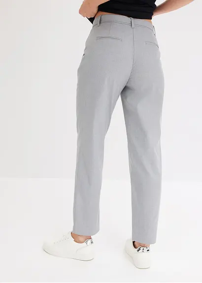 Bonprix Moderne Hose Mit Bundfalten - Grau - Damen