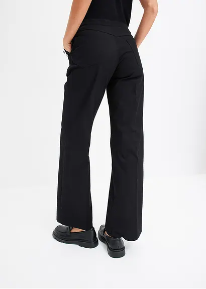 Bonprix Moderne Hose Mit Knöpfen - Schwarz - Damen