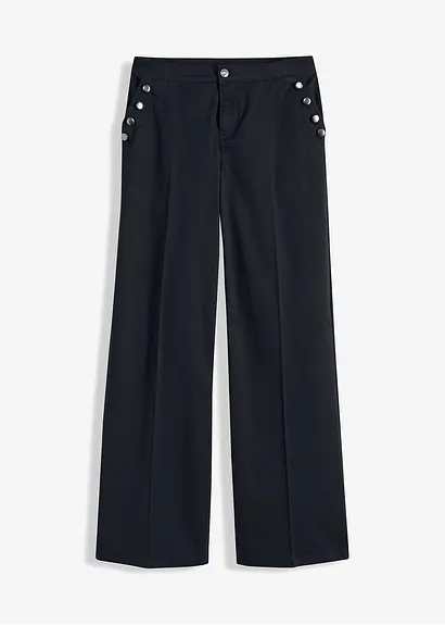 bonprix Moderne Hose mit Knöpfen - schwarz - Damen