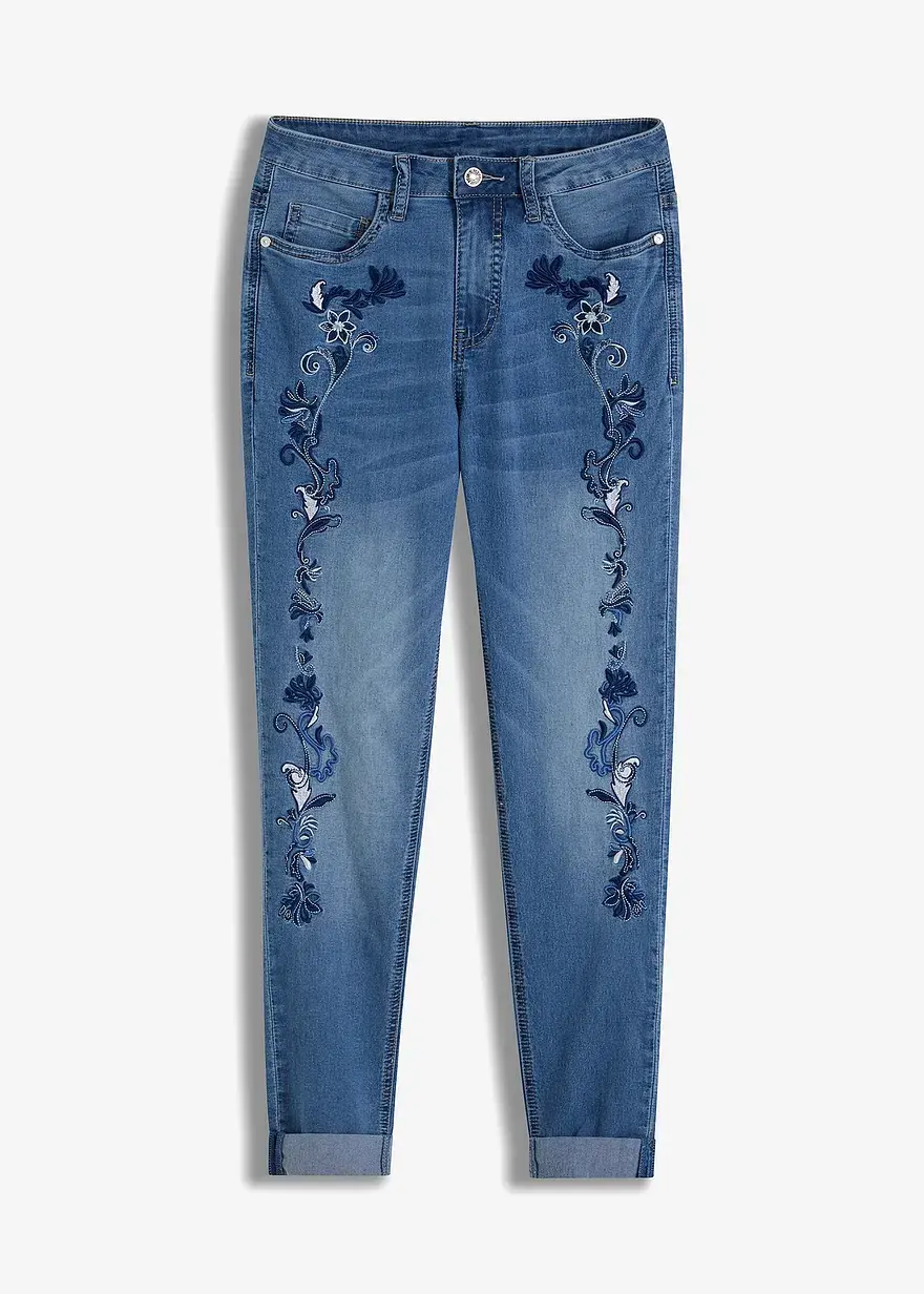 bonprix Moderne Jeans mit Stickerei - blau - Damen
