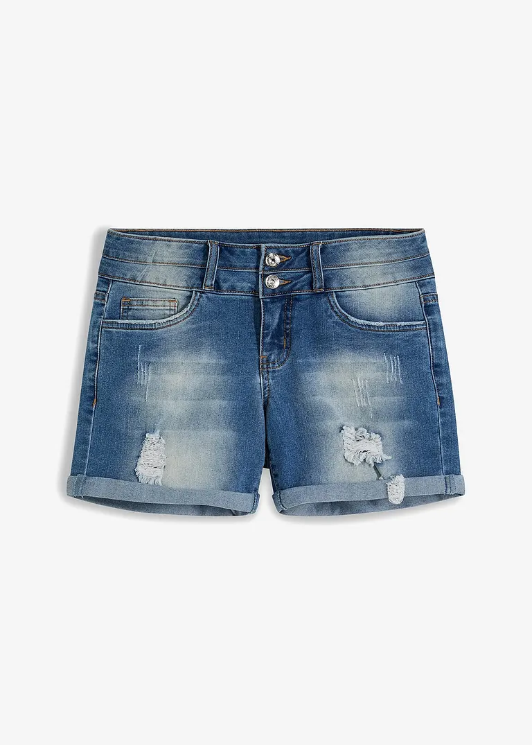 bonprix Moderne kurze Hose mit Umschlag - blau - Damen