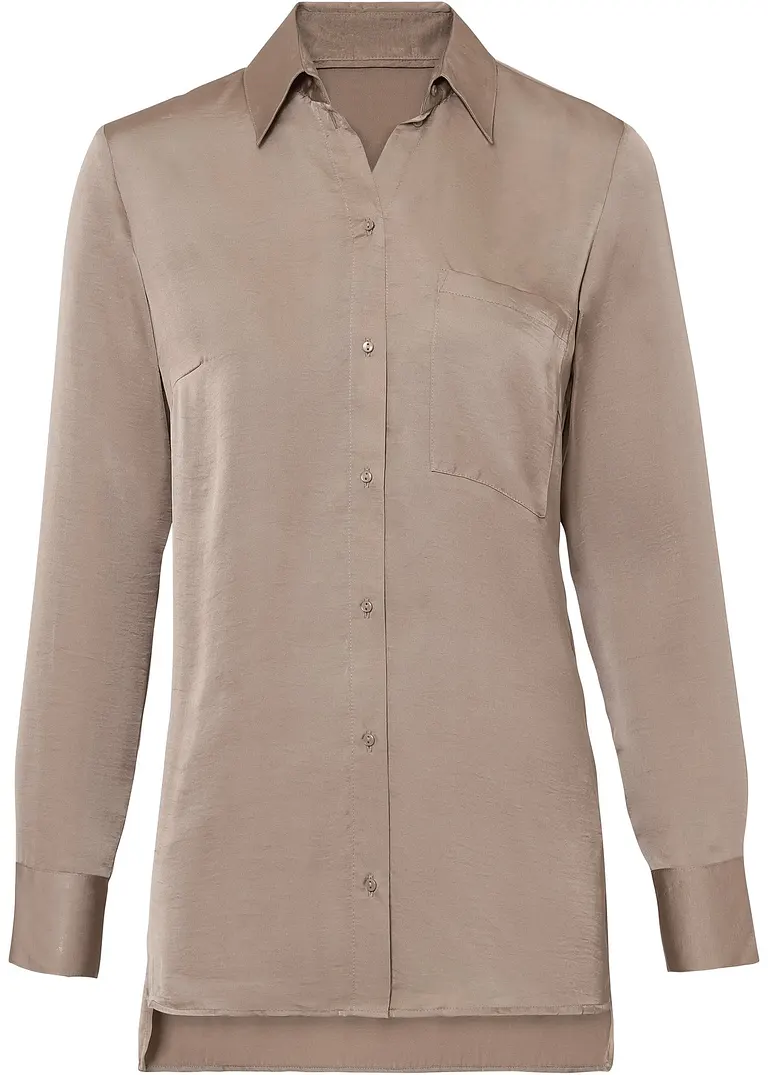 bonprix Moderne leicht glänzende Bluse - braun - Damen