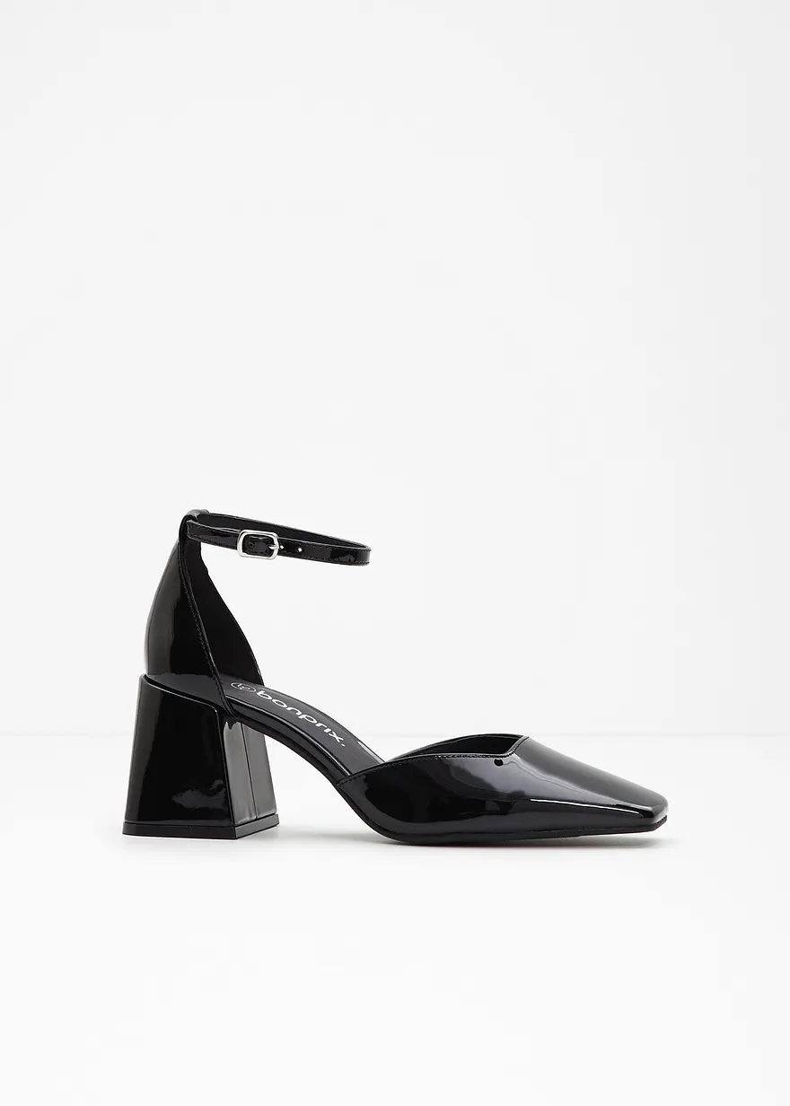 bonprix Moderner Pumps in Lackoptik - schwarz - Damen