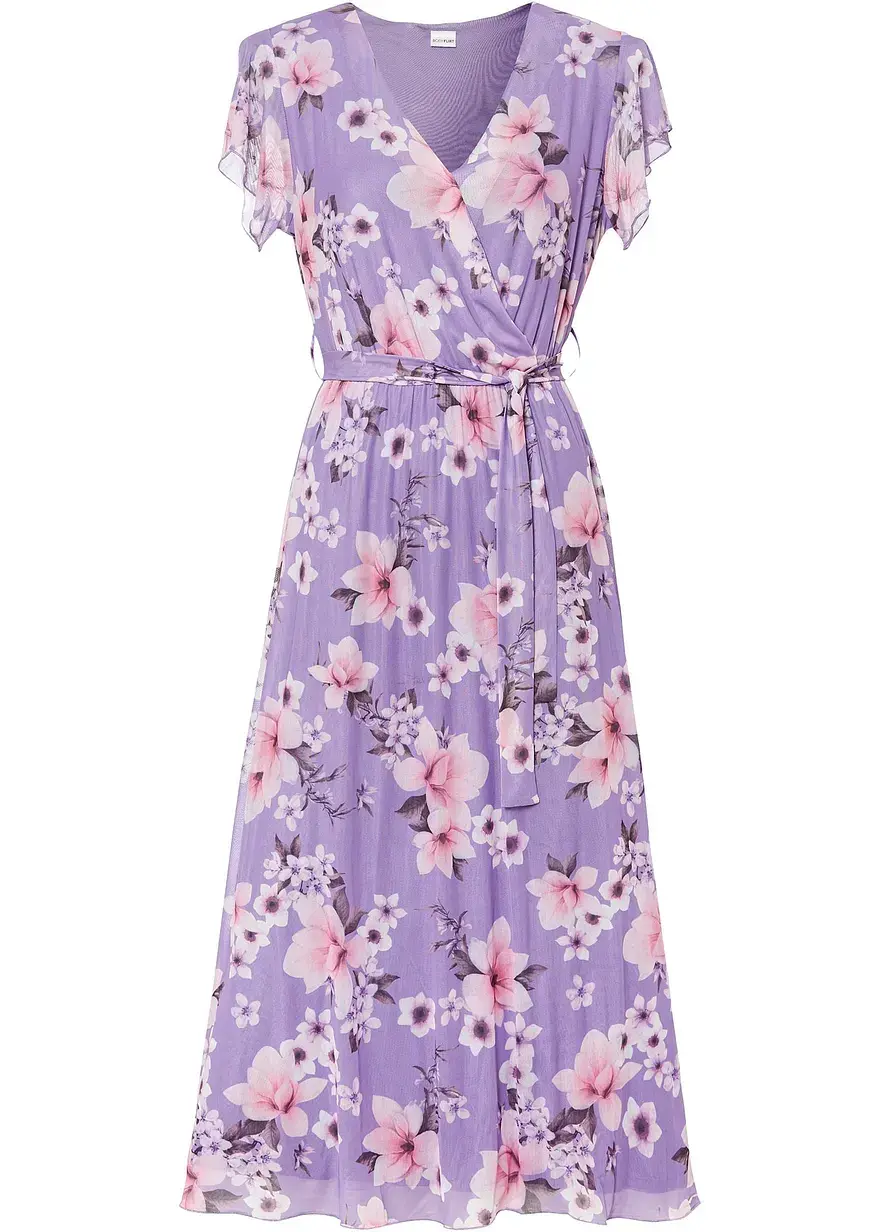 bonprix Modernes Kleid mit Bindegürtel - lila - Damen