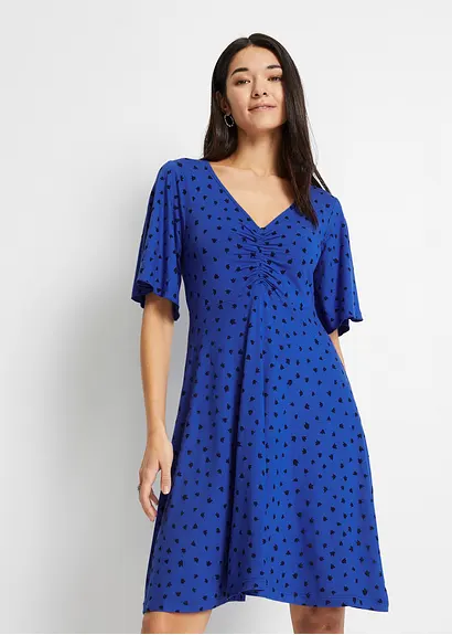 Bonprix Modernes Kleid Mit Raffung - Blau - Damen