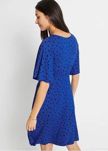 Bonprix Modernes Kleid Mit Raffung - Blau - Damen