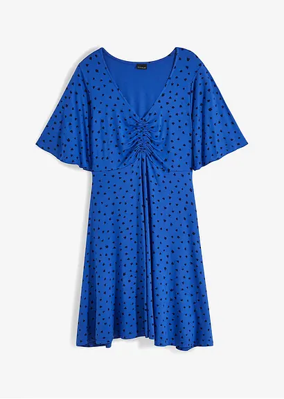 Bonprix Modernes Kleid Mit Raffung - Blau - Damen