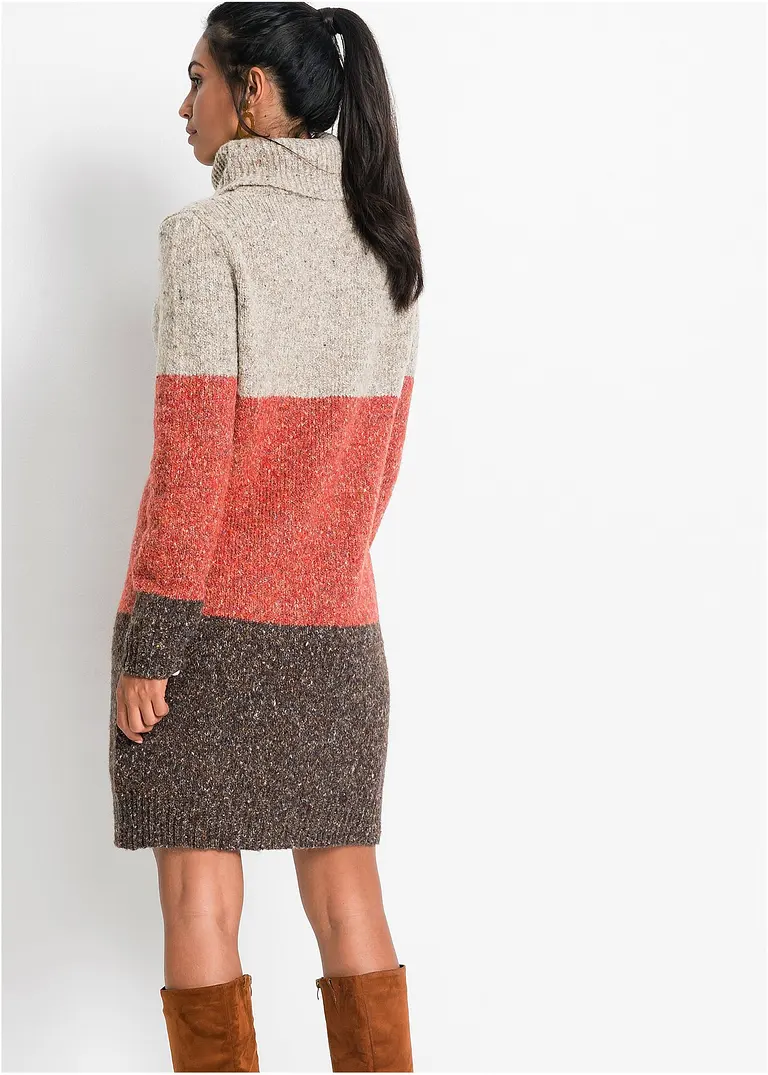 Bonprix Modernes Kleid Mit Rollkragen - Braun - Damen