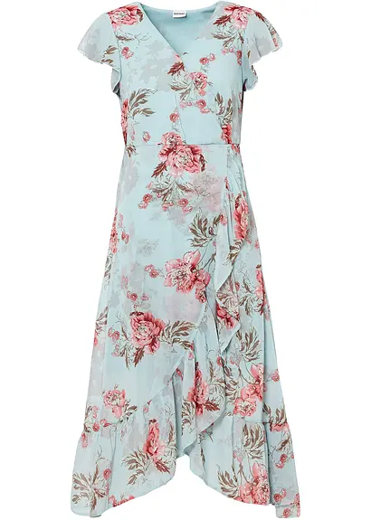 Bonprix Modernes Kleid Mit Volant - Blau - Damen