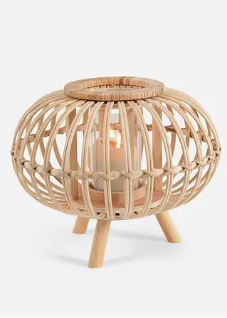 Bonprix Modernes Windlicht Mit Glaseinsatz - Beige