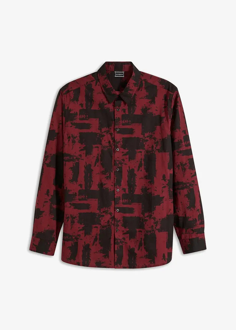 bonprix Modisch kariertes Langarmhemd - rot - Herren