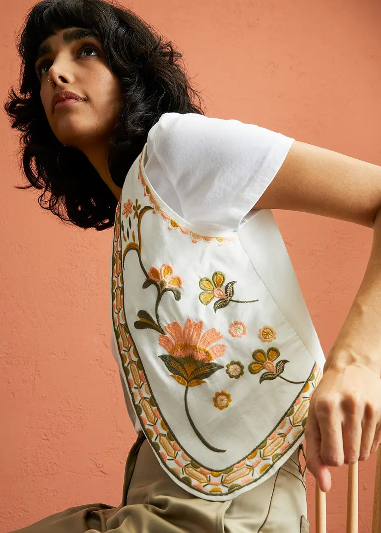 Bonprix Modische Baumwoll-Weste - Beige - Damen