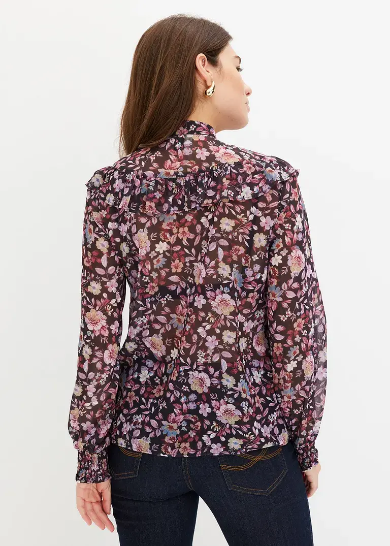Bonprix Modische Bluse Mit Knopfleiste - Rot - Damen