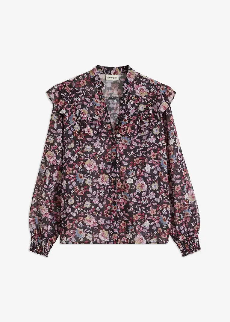 bonprix Modische Bluse mit Knopfleiste - rot - Damen