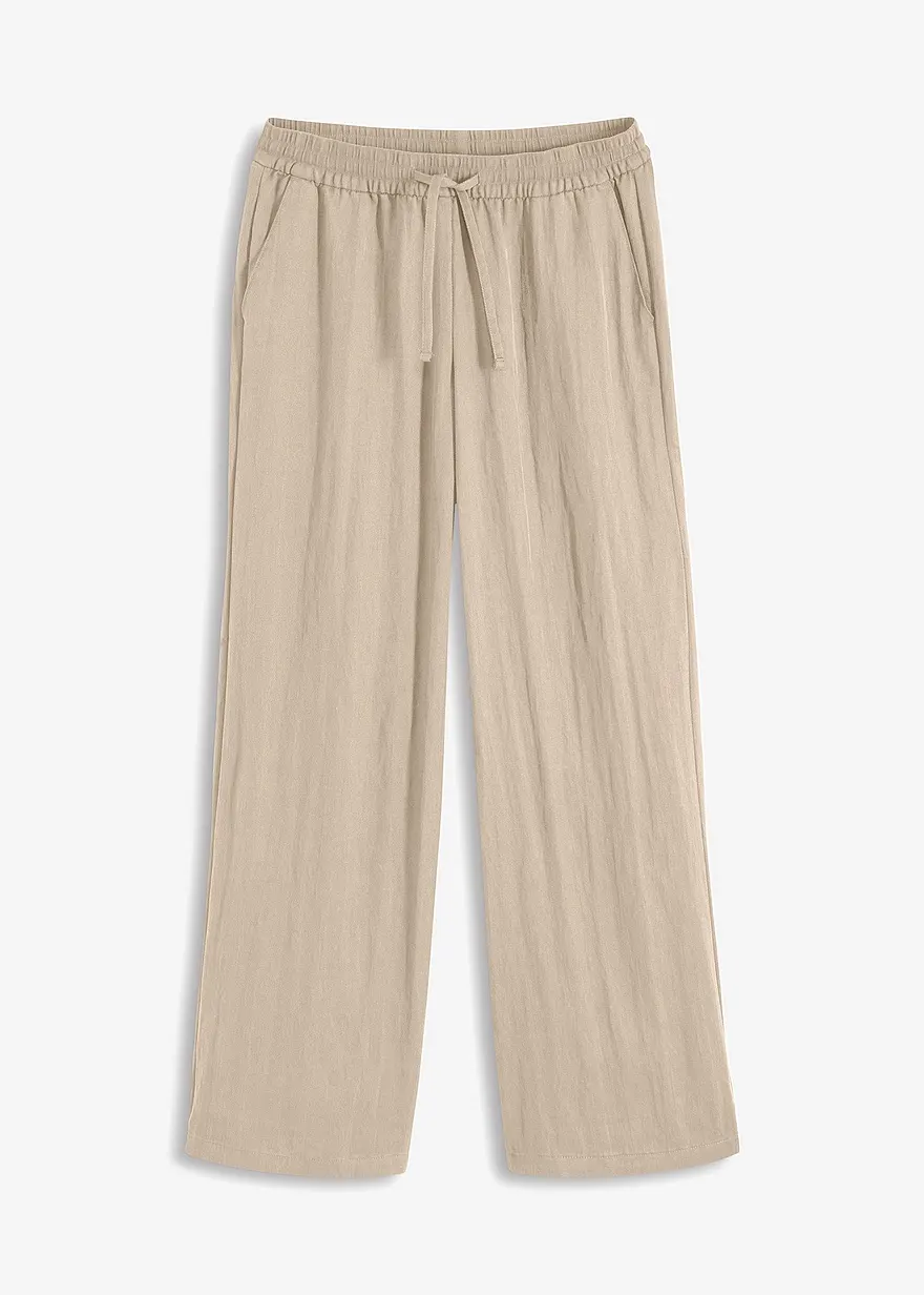 bonprix modische Hose mit Gummibund - beige - Damen