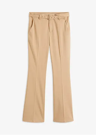 bonprix Modische Hose mit Gürtel - beige - Damen