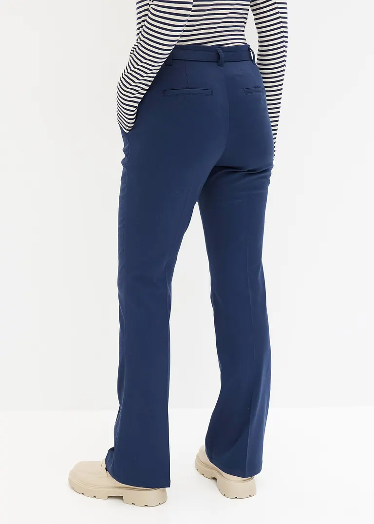 Bonprix Modische Hose Mit Gürtel - Blau - Damen